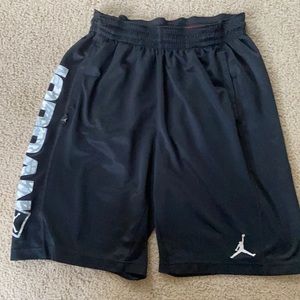Jordan basketball shorts. Black with white logo.